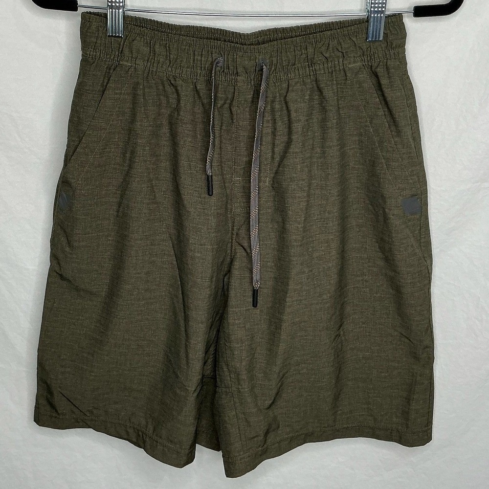 PrAna Shorts Men's Medium Green Lined Elastic Waist Outdoor Athleisure Hiking